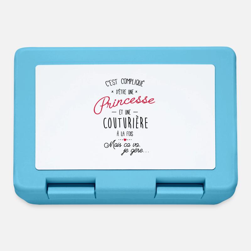 princesse et couturière - Boîte à goûter - bleu saphir