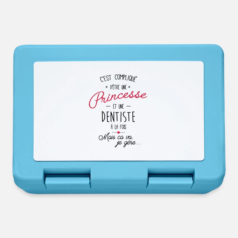 Princesse et Dentiste - Boîte à goûter - bleu saphir