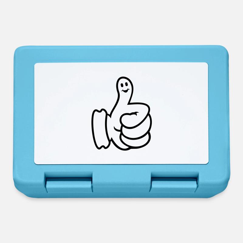 Smiley - pouces vers le haut / pouces vers le haut - Boîte à goûter - bleu saphir