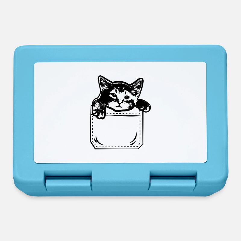 Chat chat chat propriétaire de la poche poitrine chats - Boîte à goûter - bleu saphir