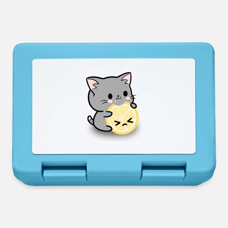 Chat citron - Boîte à goûter - bleu saphir