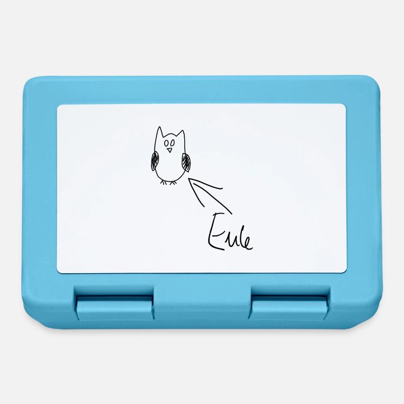 Eule - Brotdose - Saphirblau