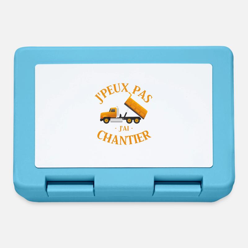 chantier de construction - Boîte à goûter - bleu saphir