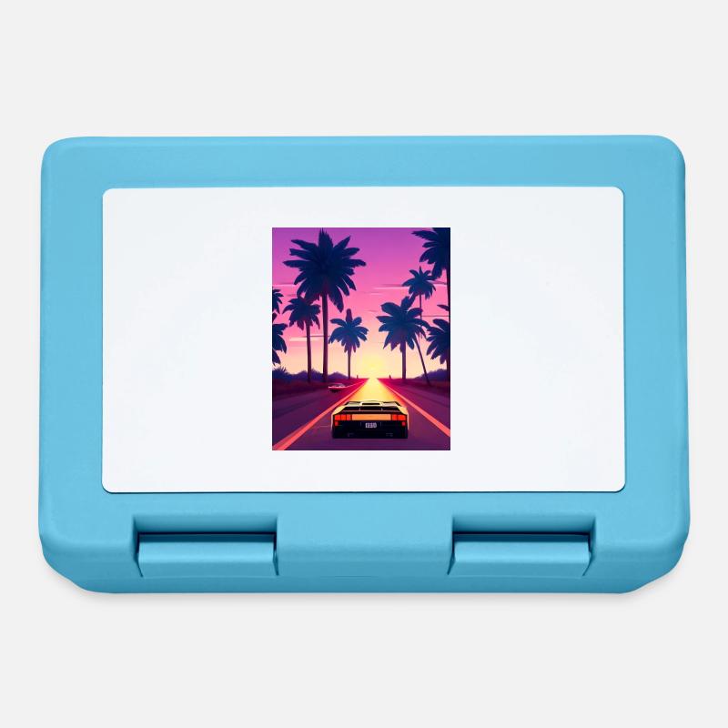 countach drives sunset in miami - Boîte à goûter - bleu saphir