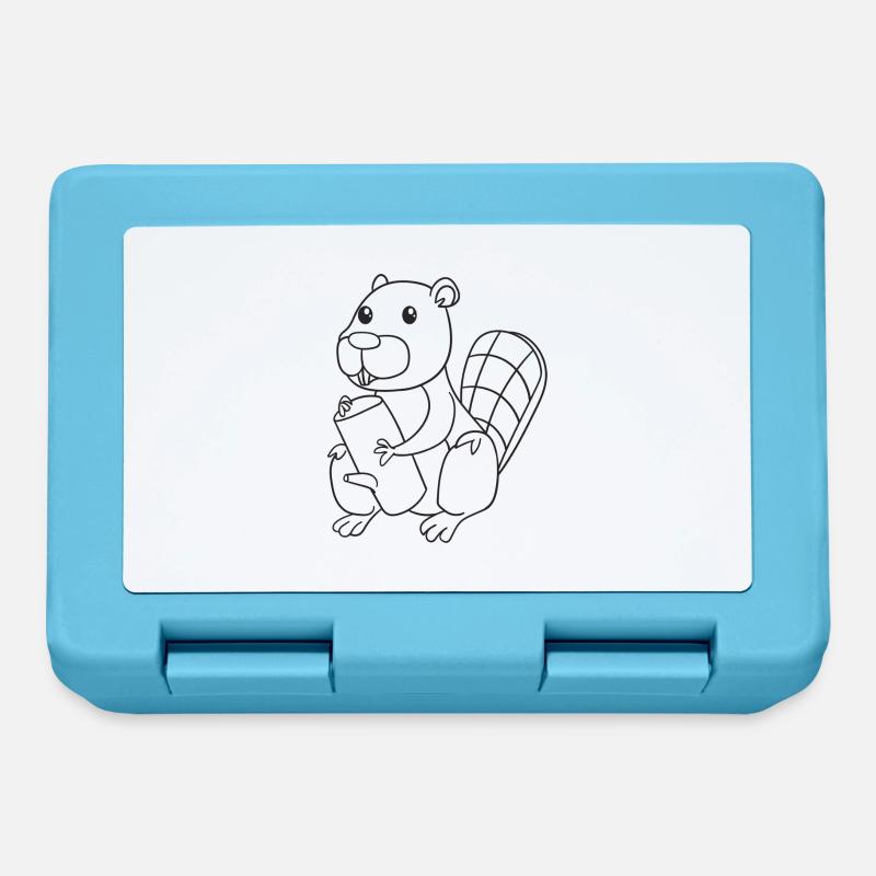 Beaver, rodents, gift, gift idea - Lunchbox - sapphire blue