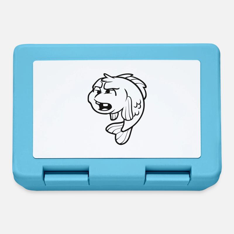 Fish - planned & grumpy - Lunchbox - sapphire blue