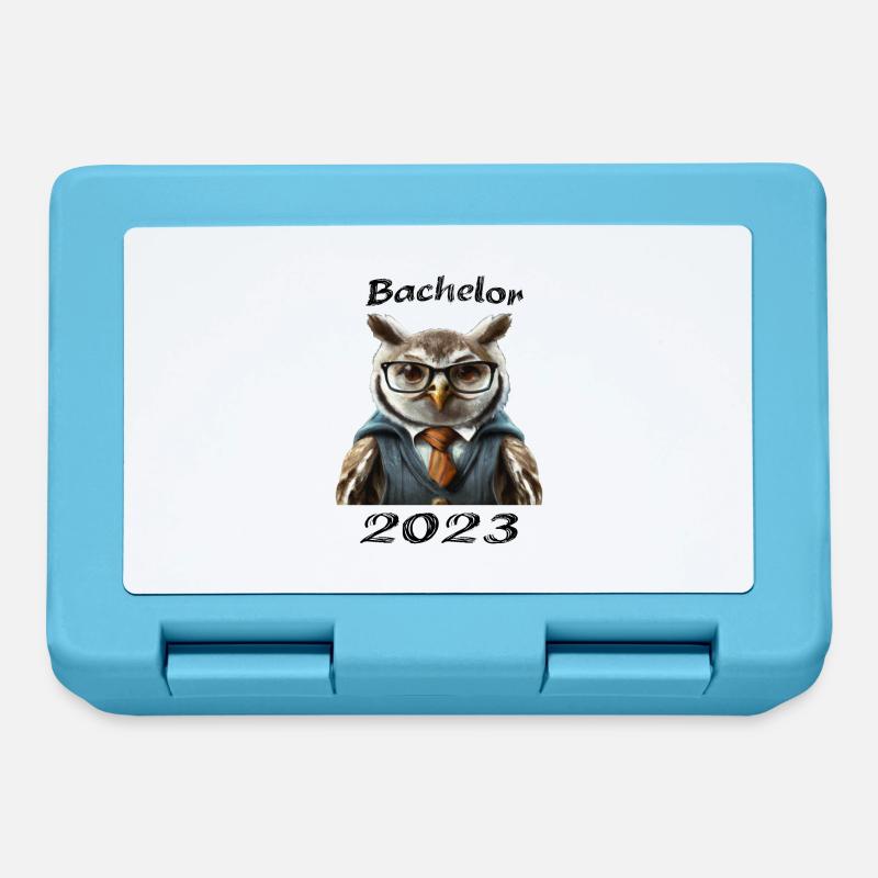 Bachelor 2023 Eule - Brotdose - Saphirblau
