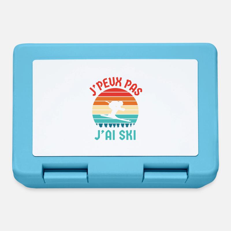 Je peux pas j ai ski - Boîte à goûter - bleu saphir