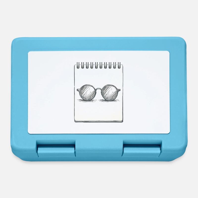 Zeichnung einer Brille - Brotdose - Saphirblau