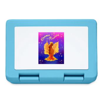 Ein orangefarbener kosmischer Cyber-Vogel - Brotdose - Saphirblau - Vorne