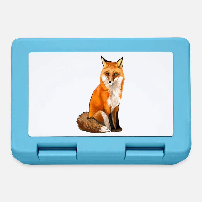 renard - Boîte à goûter - bleu saphir