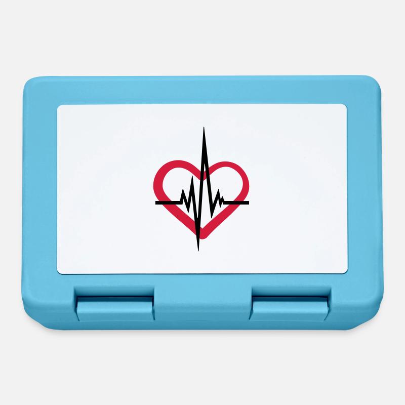 coeur stéthoscope écouter rythme cardiaque pouls médecin - Boîte à goûter - bleu saphir