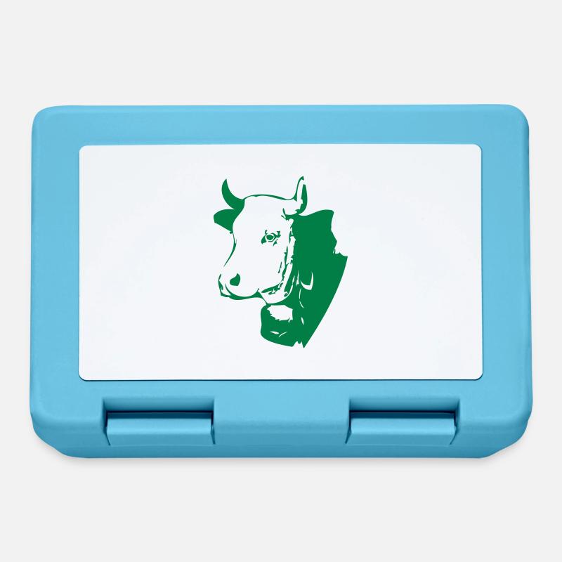 vache - Boîte à goûter - bleu saphir