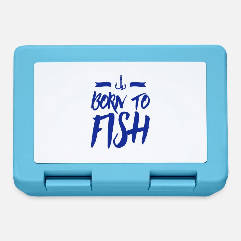 né pour pêcher pêche pêche - Boîte à goûter - bleu saphir
