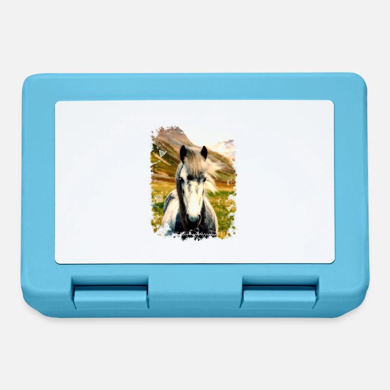 cheval - Boîte à goûter - bleu saphir