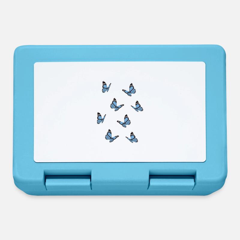 Papillons - Boîte à goûter - bleu saphir
