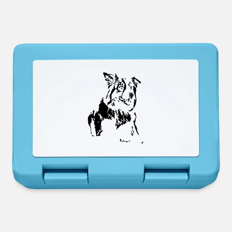 Hunde Border Collie Design - Brotdose - Saphirblau