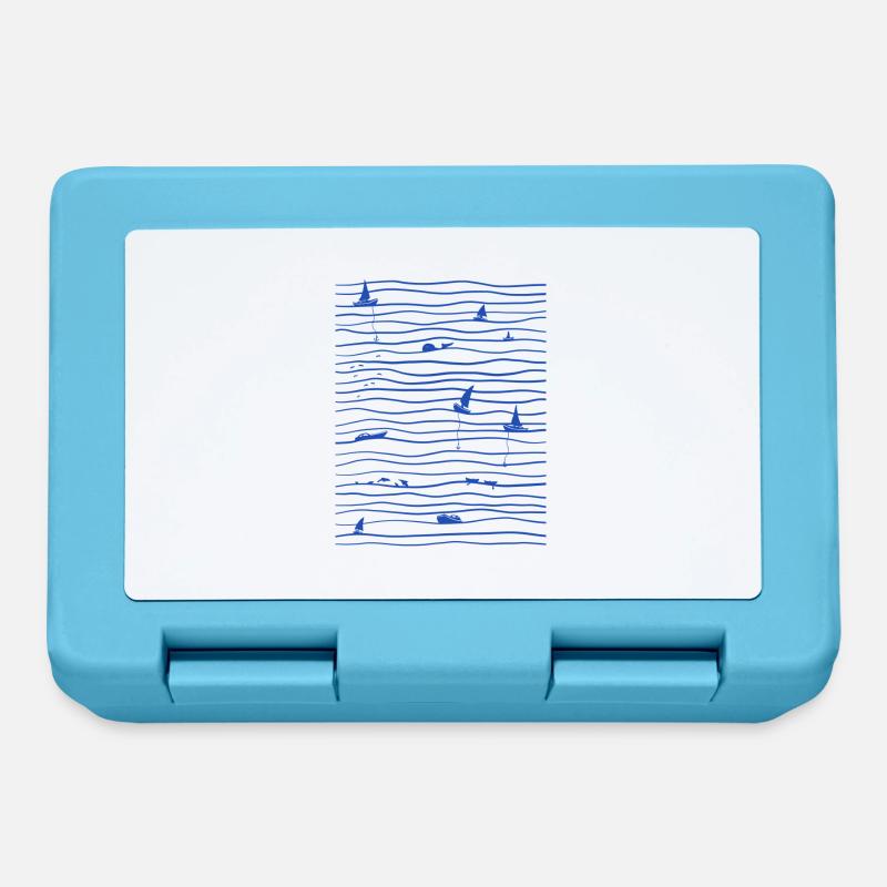 Mer et bateaux - Boîte à goûter - bleu saphir