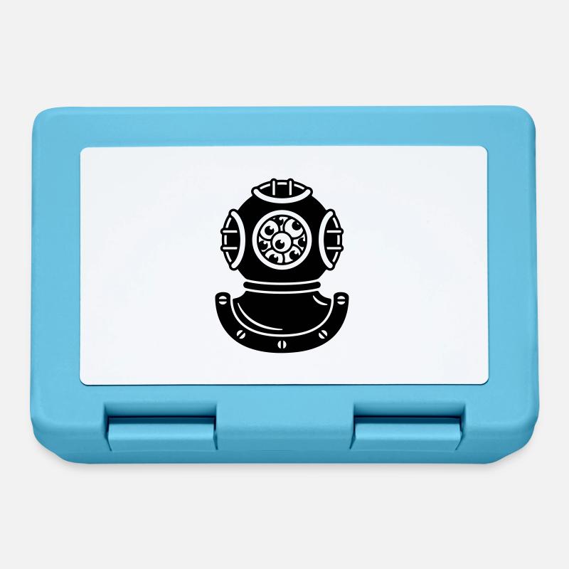 Casque de plongée avec des yeux de créature - Boîte à goûter - bleu saphir