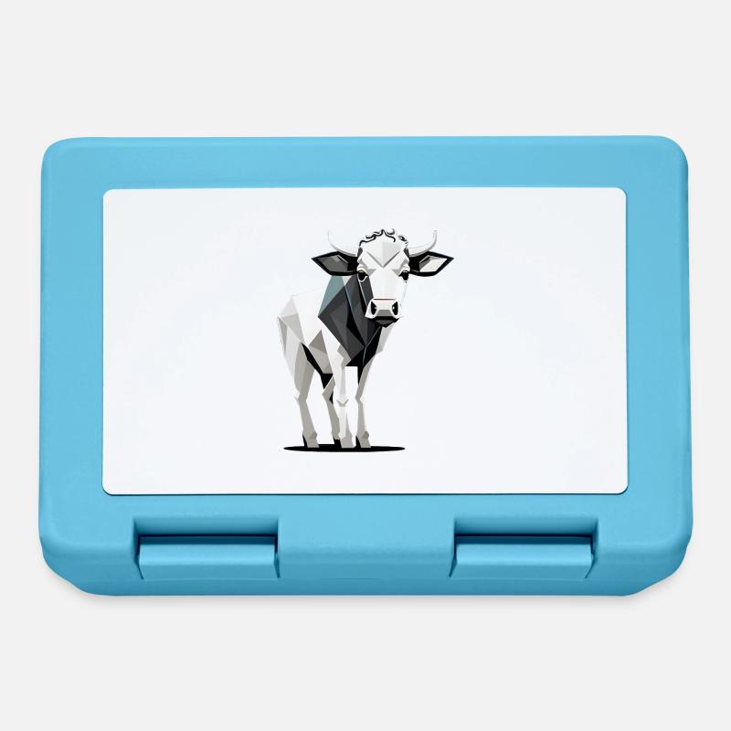 Vache minimaliste - Boîte à goûter - bleu saphir