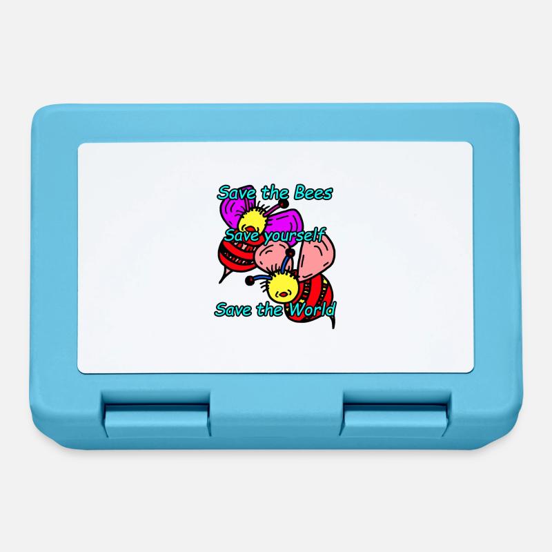 bees - Lunchbox - sapphire blue