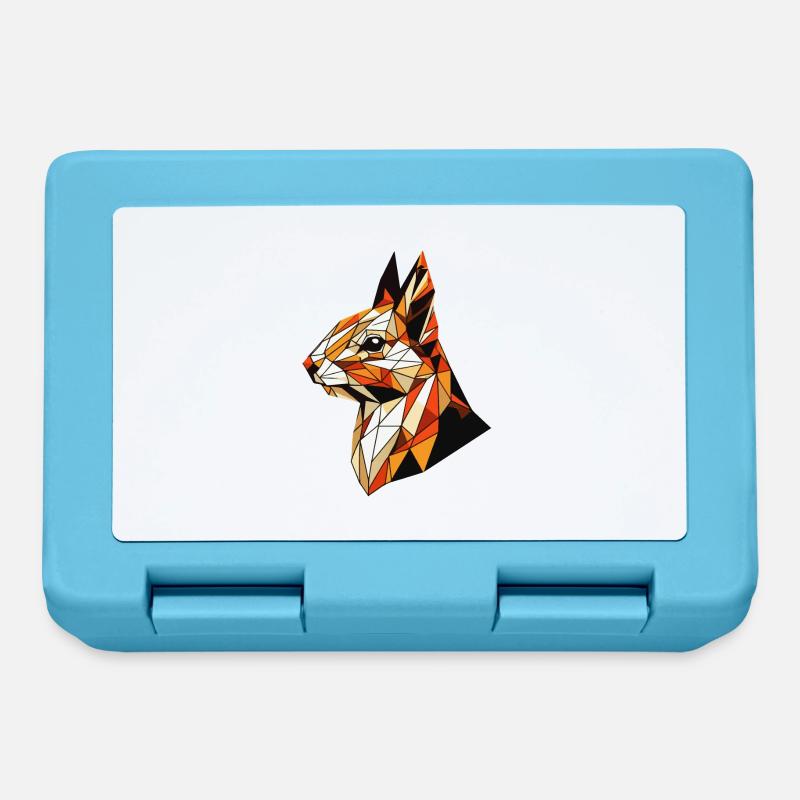 Squirrel Illustration Triangles Geometric - Lunchbox - sapphire blue