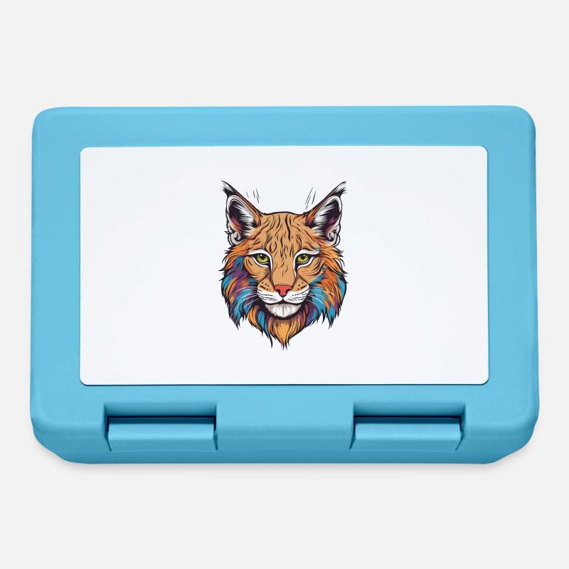 Luchs-Katze - Brotdose - Saphirblau