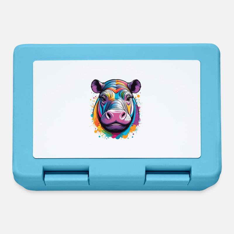 Hippopotame - Boîte à goûter - bleu saphir