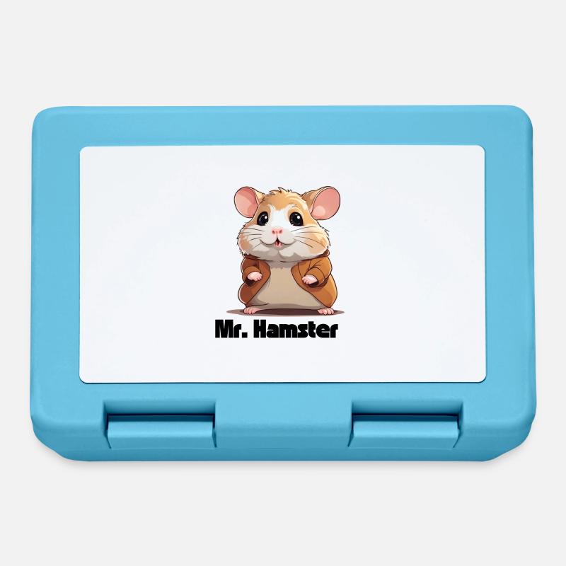 Cute hamster with jacket - Lunchbox - sapphire blue