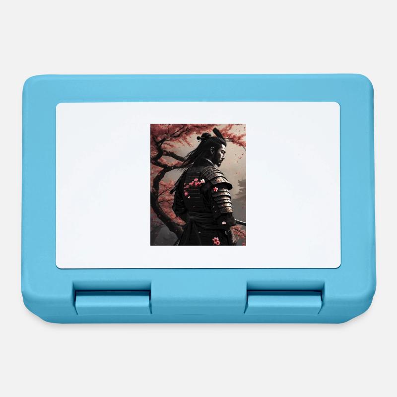 Samurai Cherry Blossoms - Lunchbox - sapphire blue