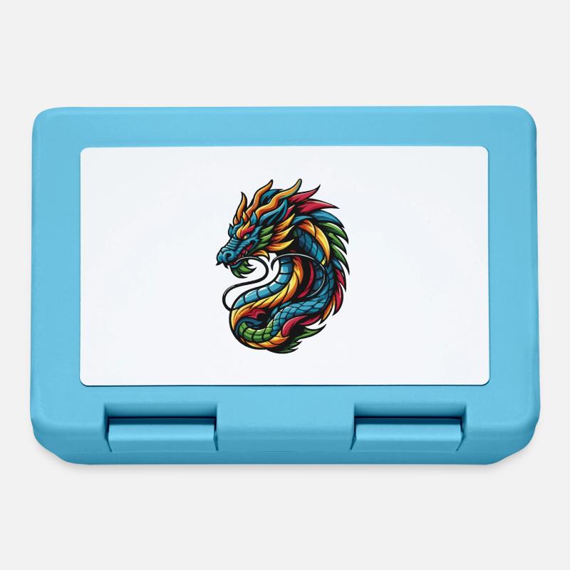 Dragon chinois coloré - Boîte à goûter - bleu saphir