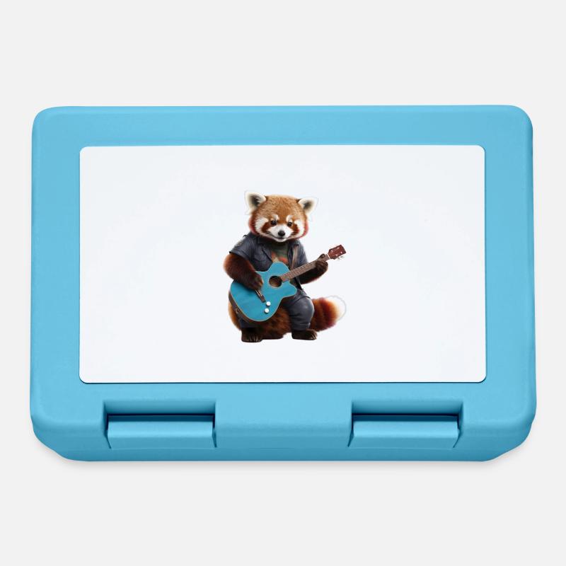 Panda roux guitare - Boîte à goûter - bleu saphir