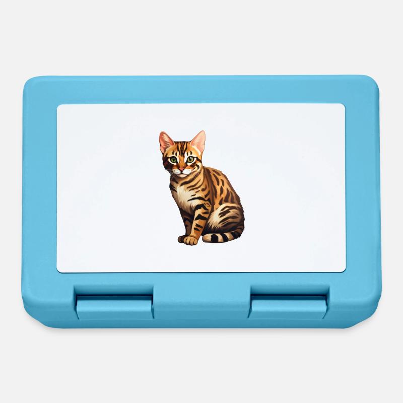Chat du Bengale - Boîte à goûter - bleu saphir