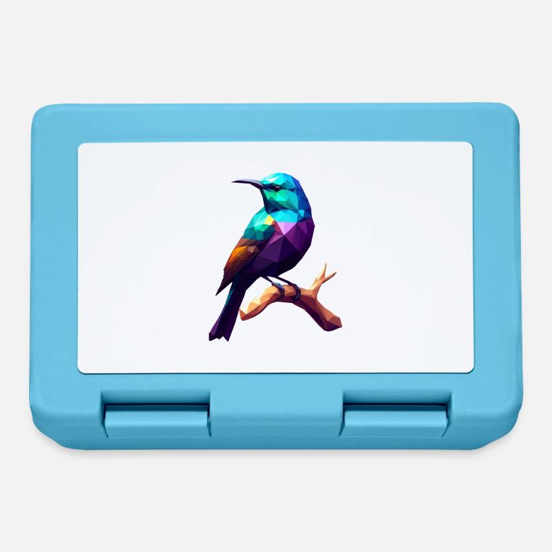 Bird abstract on branch, gift idea - Lunchbox - sapphire blue