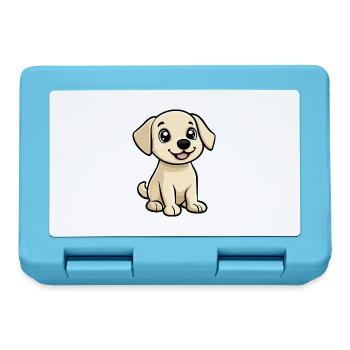 Labrador Chien Bande Dessinée Mignon - Boîte à goûter - bleu saphir - Devant