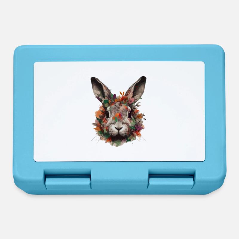 lapin - Boîte à goûter - bleu saphir