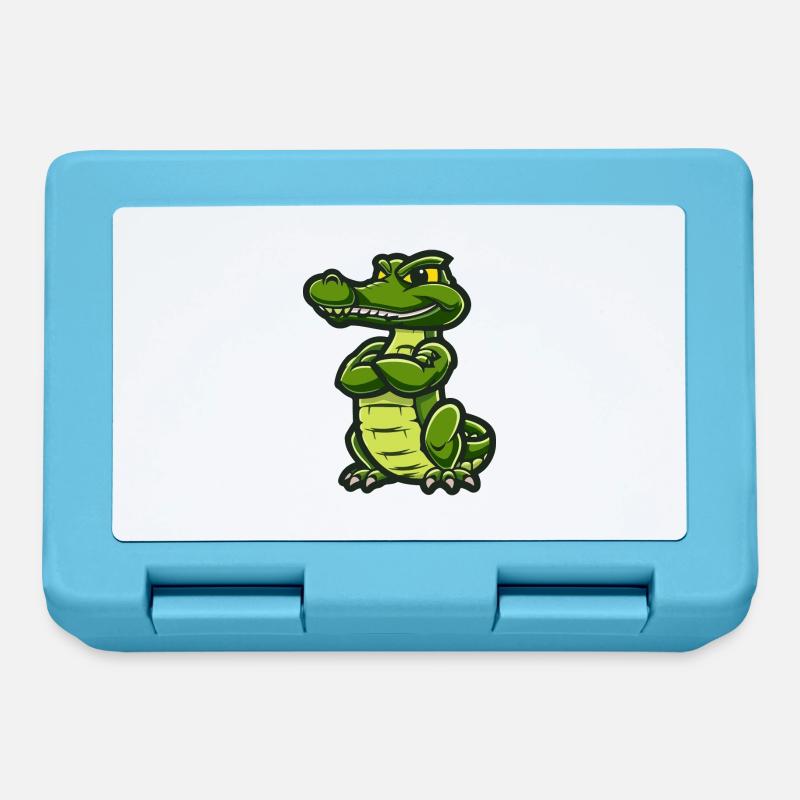 Bande dessinée alligator - Boîte à goûter - bleu saphir
