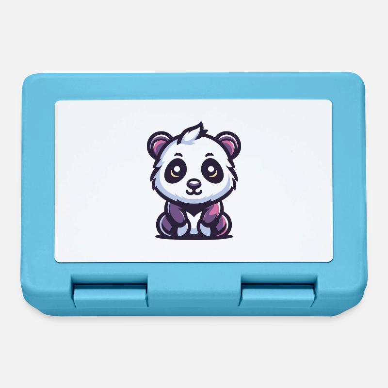 Panda doux - Boîte à goûter - bleu saphir