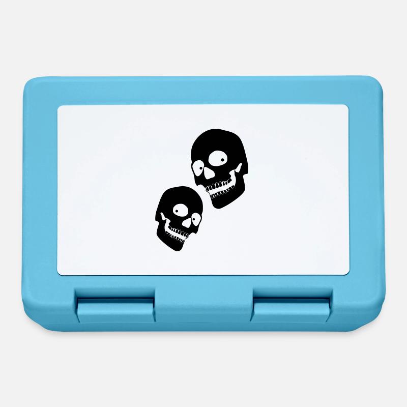 2 skulls - Lunchbox - sapphire blue