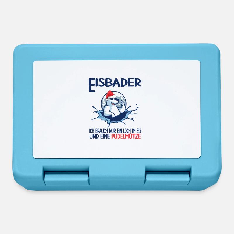 eisbader winterbader pudelmütze eisloch eisbad - Brotdose - Saphirblau