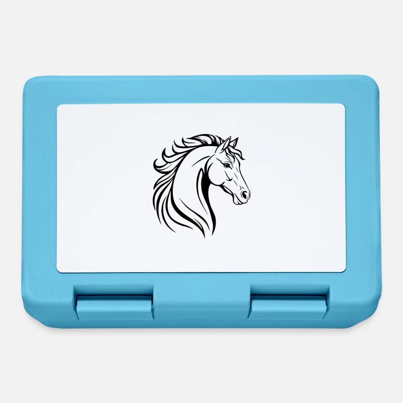 Illustration de cheval - Boîte à goûter - bleu saphir