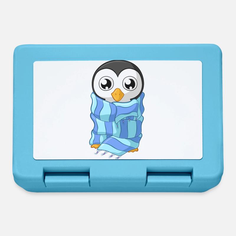 Pingouin de dessin animé de congélation - Boîte à goûter - bleu saphir