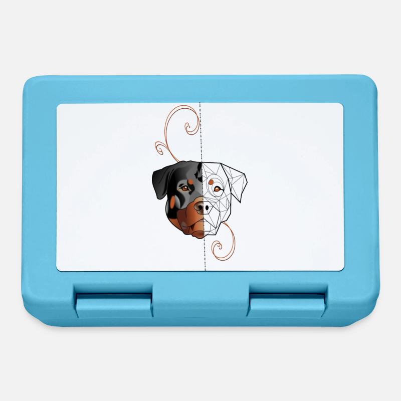 Rottweiler - Doppelseitig - Brotdose - Saphirblau