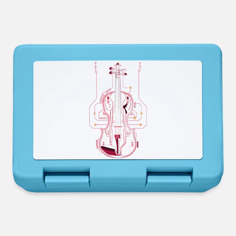 Violin Drawing - Lunchbox - sapphire blue