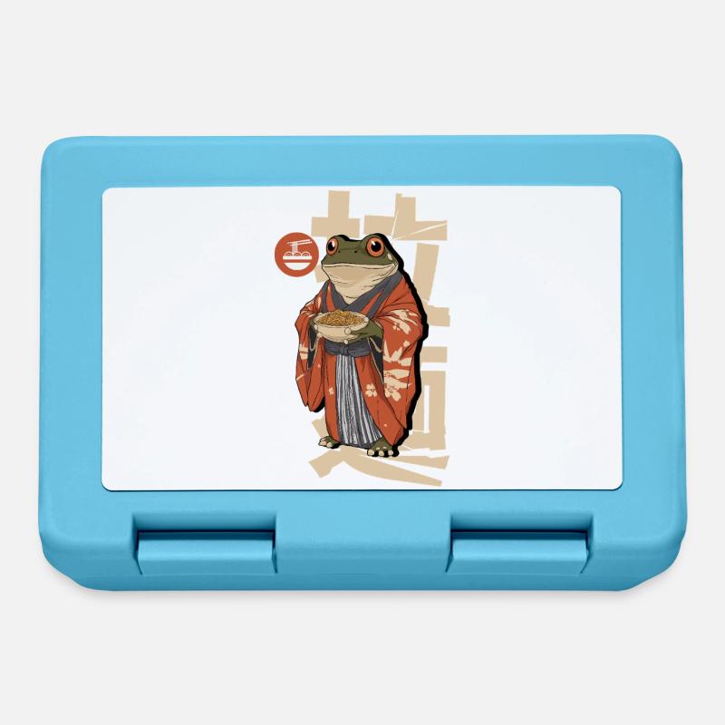 Des grenouilles mangeant des ramen - Boîte à goûter - bleu saphir