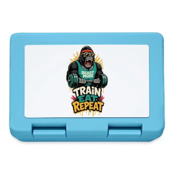 Fitness-Gorilla – Train Eat Repeat - Brotdose - Saphirblau - Vorne