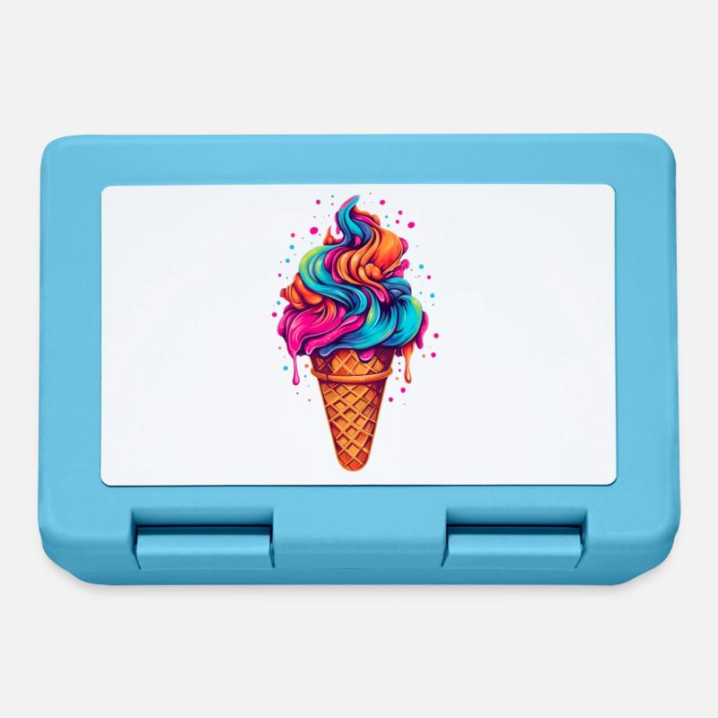 Retro Eiscream Eis Waffeleis für eine Eis - Brotdose - Saphirblau