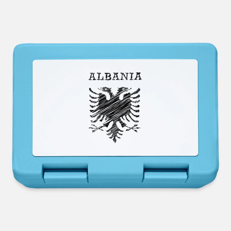 Albania, scribble black - Brotdose - Saphirblau