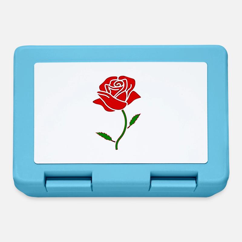 Rose rouge - Boîte à goûter - bleu saphir