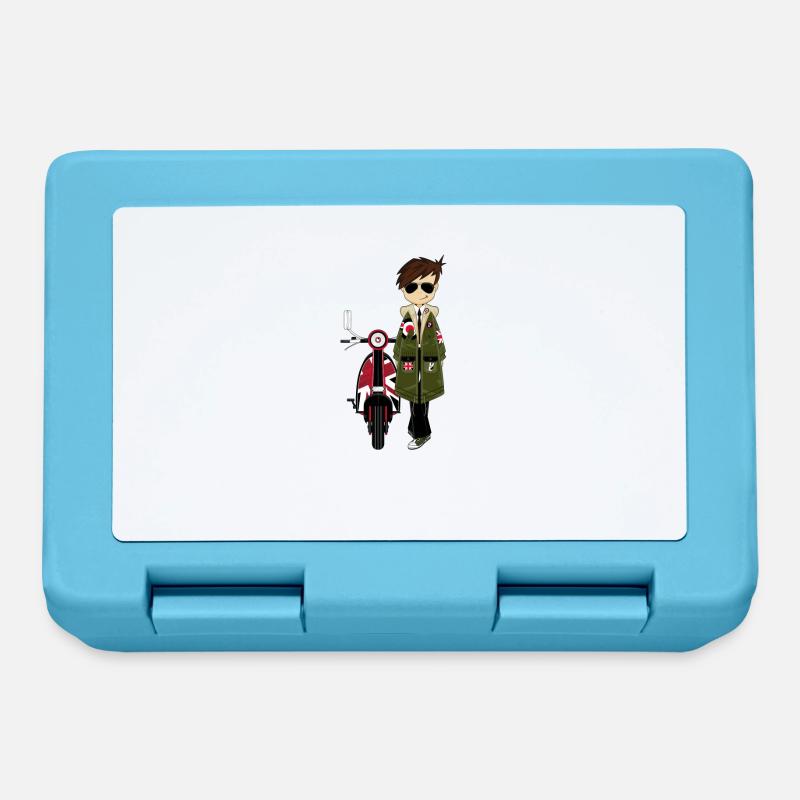 Mod Boy & Retro Scooter - Lunchbox - sapphire blue